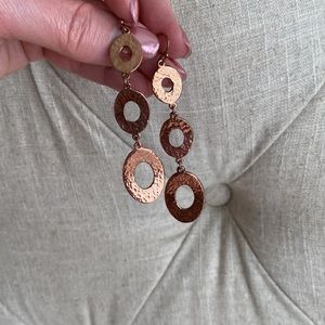 Hammered copper earrings